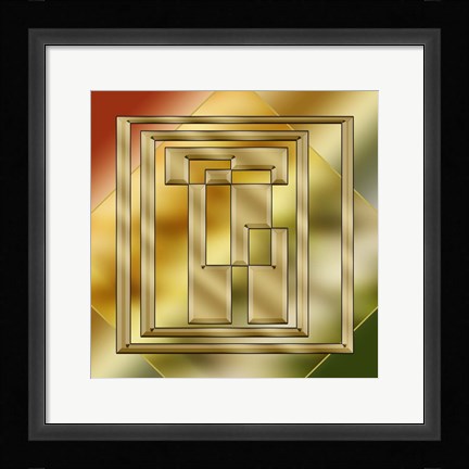 Framed Brass Design 8 Print