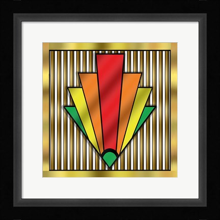 Framed Art Deco Chevron 1 Print