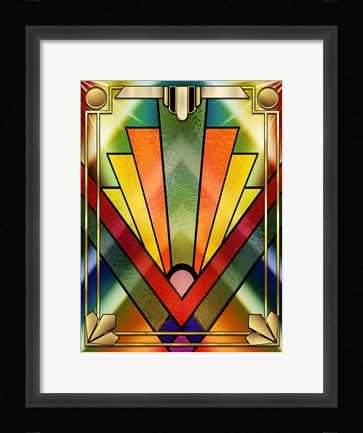 Framed Art Deco Chevron 2V Print