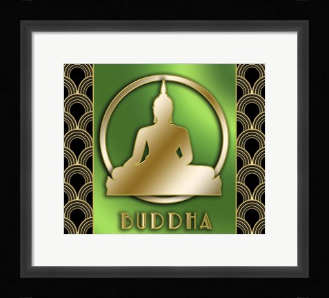 Framed Buddha And Circle 2 Print