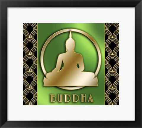 Framed Buddha And Circle 2 Print