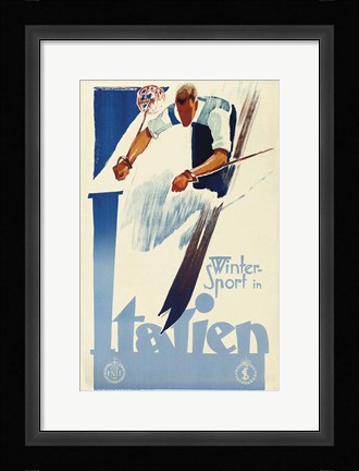 Framed Winter Sport in Italien Print