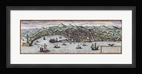 Framed Map Of Geneva Switzerland Around 1600 Print