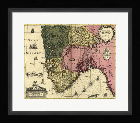 Framed Map Of Norway Print