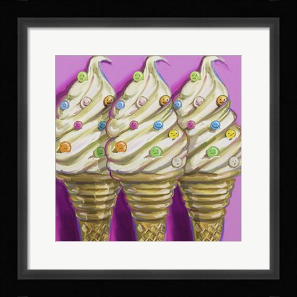 Framed Ice Cream Faces Print