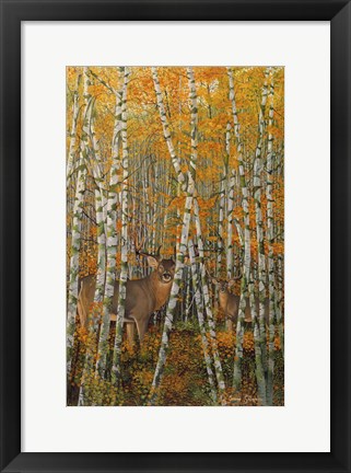 Framed Autumn Stags Print
