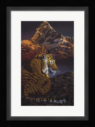 Framed Cosmic Tiger Print