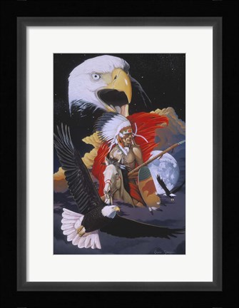 Framed Eagle Warrior Print