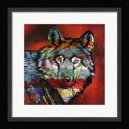 Framed Electric Wolf Print