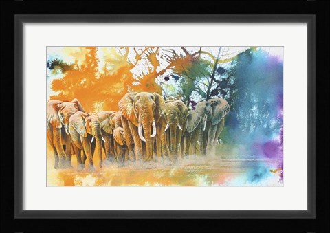 Framed Elephant Tribe Print