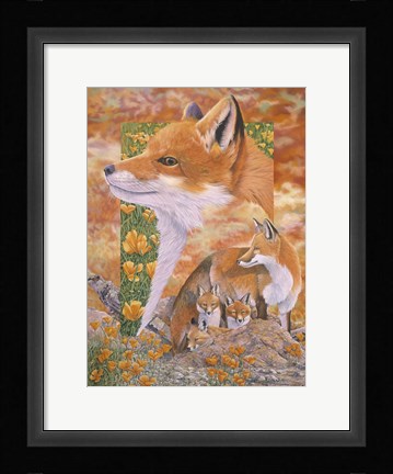 Framed Foxes Print