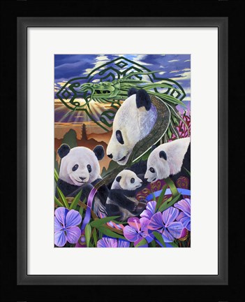 Framed Panda Play Print