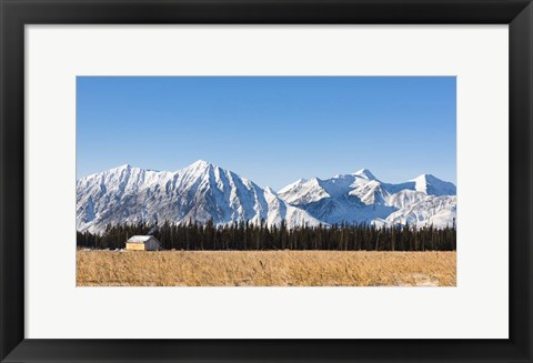 Framed Mountainside Camp Print