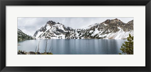 Framed Soft Reflection On Sawtooth Lake Print