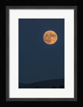 Framed Supermoon Rise Over Ridge Print