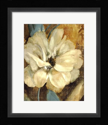 Framed Cream Flower 1 Print