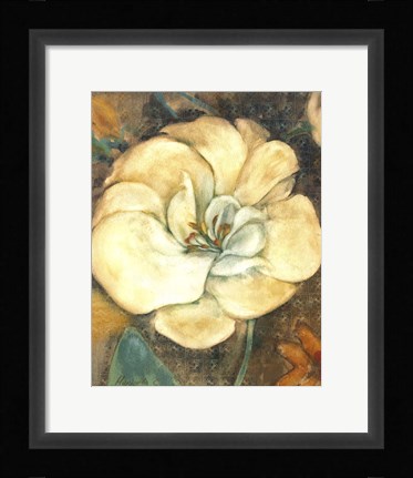 Framed Cream Flower 2 Print