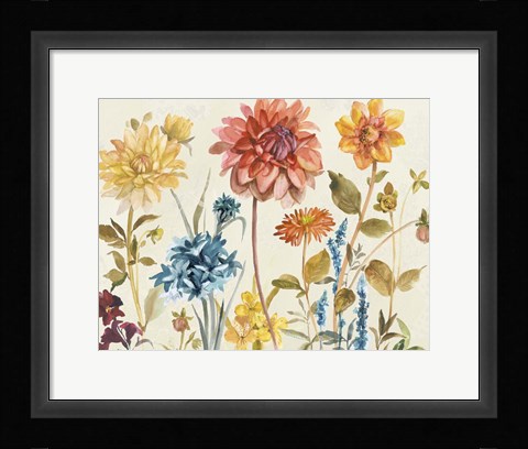 Framed Dancing Flowers Print