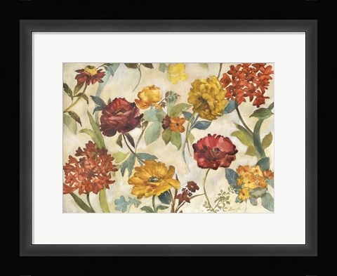 Framed Layered Flowers Print