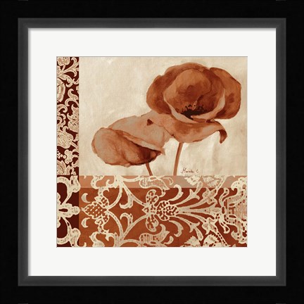 Framed Portret Of Poppies Print