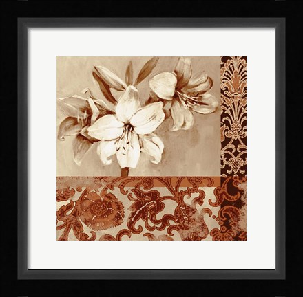 Framed Portret Of White Lily Print