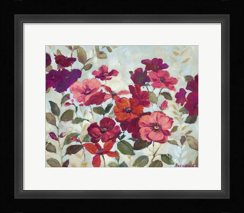 Framed Red And Pink Flowers Print