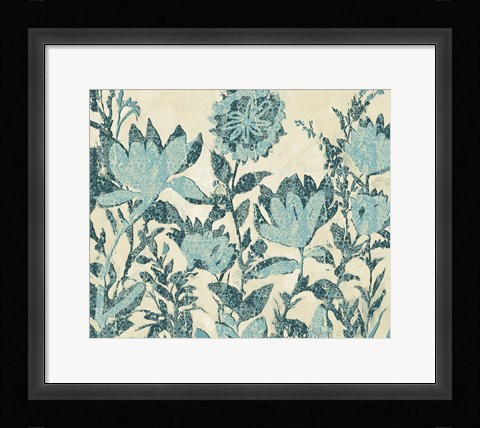 Framed Textured Flowers Print