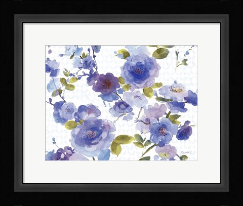 Framed Rose Dust Blue Print