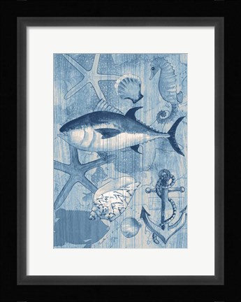 Framed Coastal I Blue Print