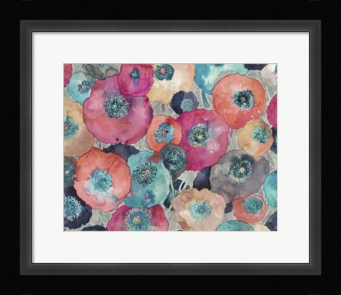 Framed Colorful Poppies Print