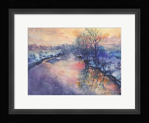 Framed Winter River Print