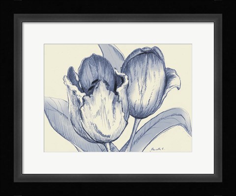 Framed Indigo Tulip Print