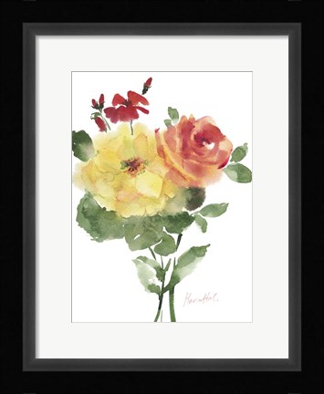 Framed Roses Bogonvilia 1 Print