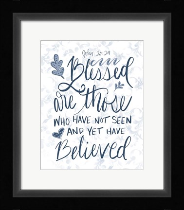 Framed John 20:29 Handlettered Print