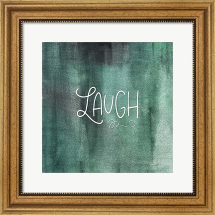 Framed Laugh Green Print