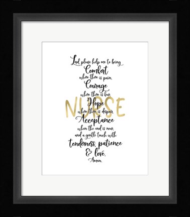 Framed Nurse Prayer Print