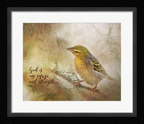 Framed God is My Refuge Print