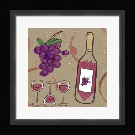 Framed Peace, Love, Wine III Print