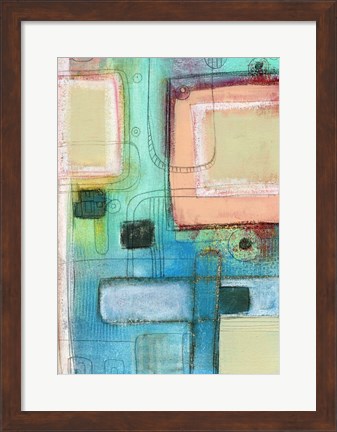 Framed Blue Crayon Print