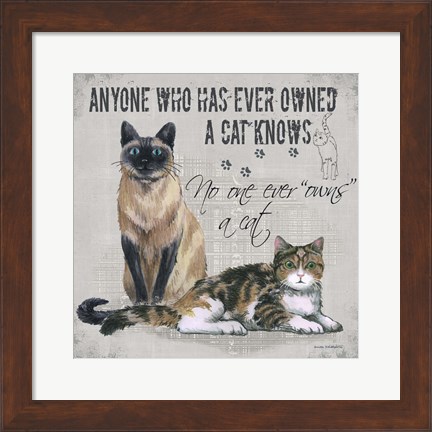 Framed Owns a Cat Print