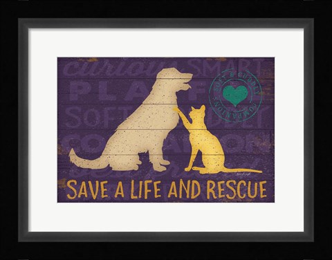 Framed Save a Life Rescue Print