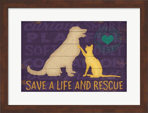 Framed Save a Life Rescue Print
