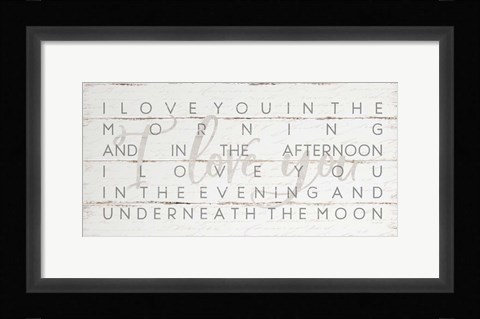 Framed I Love You Print