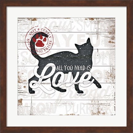 Framed All You Need is Love - Cat Print