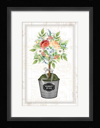 Framed Floral Topiary Print