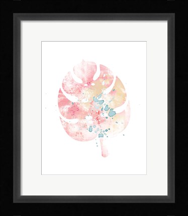 Framed Pink Leaf I Print