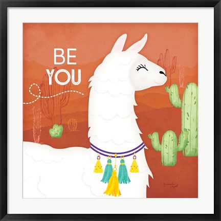 Framed Be You Llama Print
