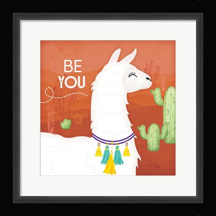 Framed Be You Llama Print