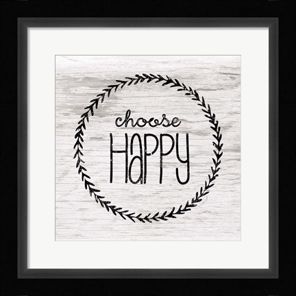 Framed Choose Happy Print