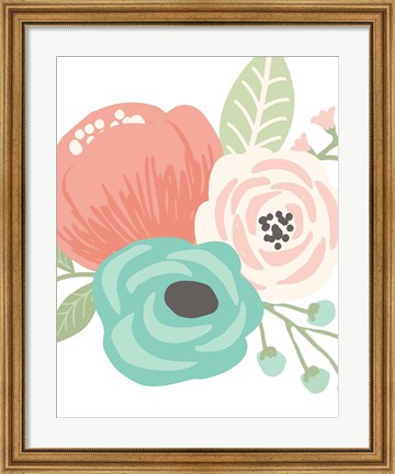 Framed Pastel Floral Bouquet II Print